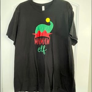 Bella Canvas black s/s Mamaw Elf graphic tee Size XL Unisex
